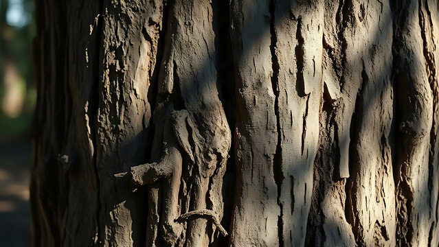 Ancient tree bark with texture resembling handwritten script.
