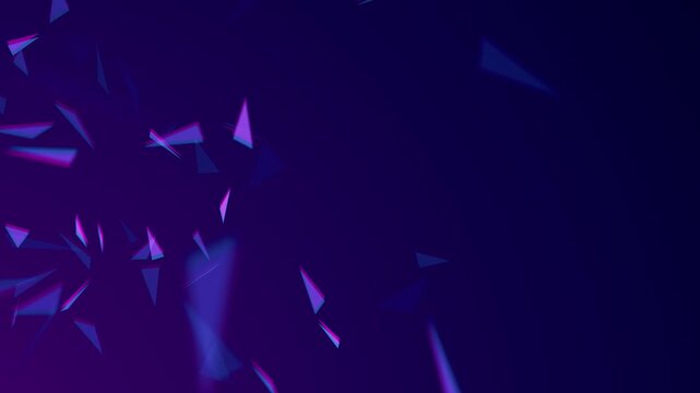 Purple Abstract Triangle Particles Floating Animation,Geometric Polygon  for Technology and Business Videos Stream Social Media Motion Background
