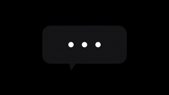 Black chat bubble with typing indicator alpha channel