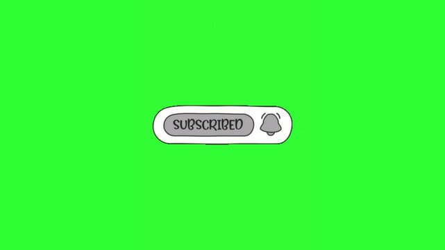 Animated subscribe button click with notification bell alert, designed for YouTube channels, social media videos, content creators, streaming promotions, call to action screens, motion graphics, video