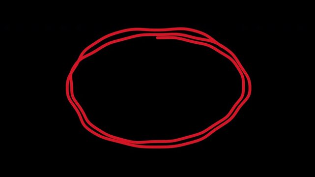Red marker circle double stroke with alpha channel
