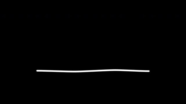 White underline marker animation on transparent background
