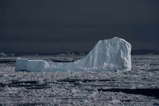 Iceberg and sea ice, Julianehabsfjord, Greenland