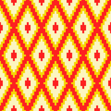 seamless Geometric Diamond Pattern Background, Suitable for textile design, wallpaper, packaging design