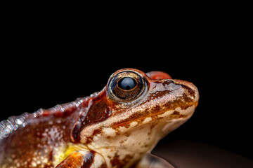Naklejka premium Common Frog (Rana temporaria) Close-Up Portrait