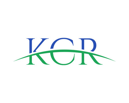 A professional logo featuring the letters KCR in blue with a green curved line underneath, creating an arc.