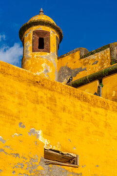 View of Forte de Sao Tiago on a sunny day, Funchal, Madeira, Portugal
