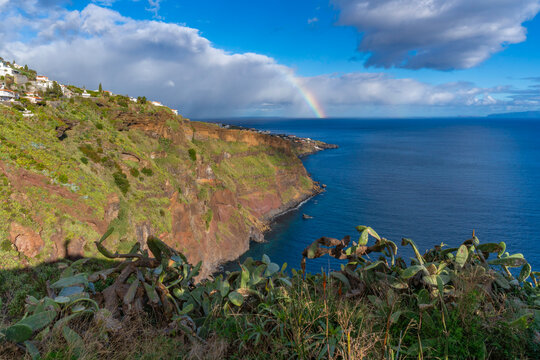 View of coastline from Cristo Rei, Estr. do Cristo Rei, Canico, Madeira, Portugal