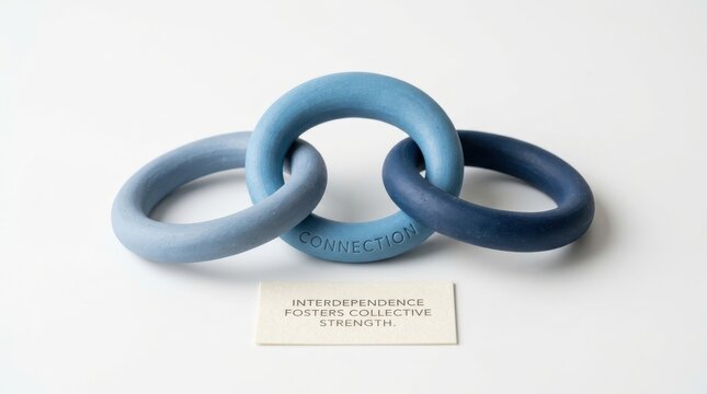 Three blue rings showing the word connection linked together