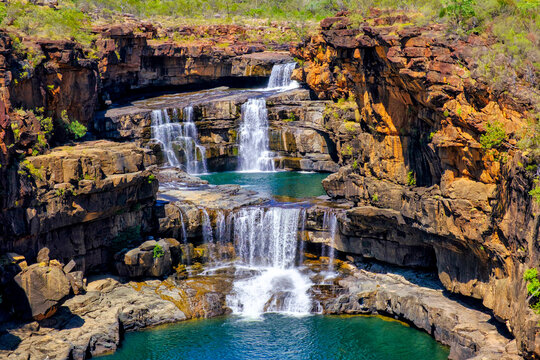 Three-tiered Mitchell Falls on the Mitchell Plateau, Australi