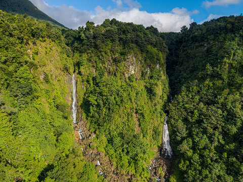 Exploring the natural beauty of Trafalgar Falls in Morne Trois Pitons National Park in Dominica