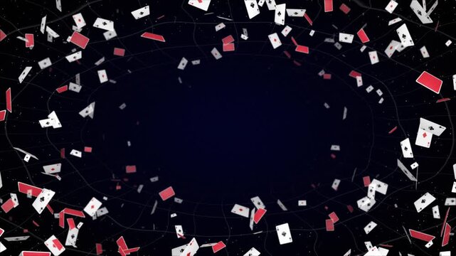 Falling French Poker Card Suit Symbol Animation, Background, Loop

