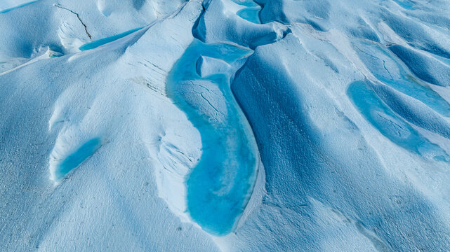 Aerial of frozen ice waves, Queen Maud Land, Antarctica