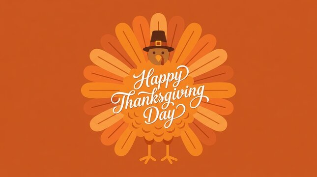 A festive illustration featuring a turkey wearing a pilgrim hat celebrating the annual holiday of thanksgiving day in canada with typography