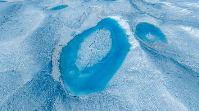 Aerial of frozen ice waves, Queen Maud Land, Antarctica
