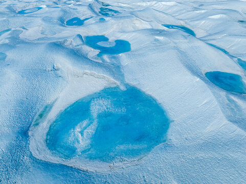 Aerial of frozen ice waves, Queen Maud Land, Antarctica