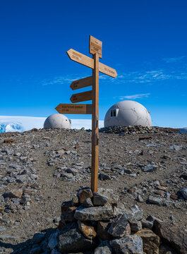 Luxury cabins for tourists, Queen Maud Land, Antarctica