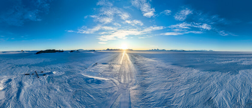 Panorama of Wolf's Fang Runway, Queen Maud Land, Antarctica