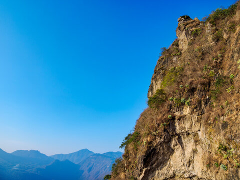 Landscape seen from the Trail to Rostro Maya or Indian Nose, San Juan La Laguna, Solola Department, Guatemala