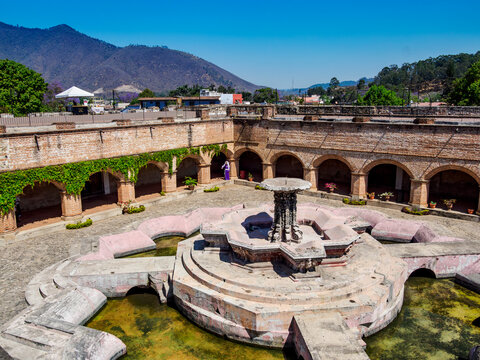 Church and Convent of La Merced, cloister elevated view, Antigua Guatemala, Sacatepequez Department, Guatemala