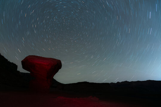 Long exposure of the night sky at Lees Ferry in the Glen Canyon Recreation Area of northern Arizona adjacent to the Vermilion Cliffs.