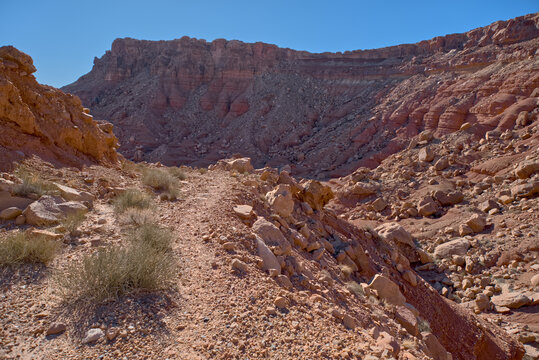 Unmaintained trail leads onto Soap Creek Mesa at Vermilion Cliffs National Monument in Arizona