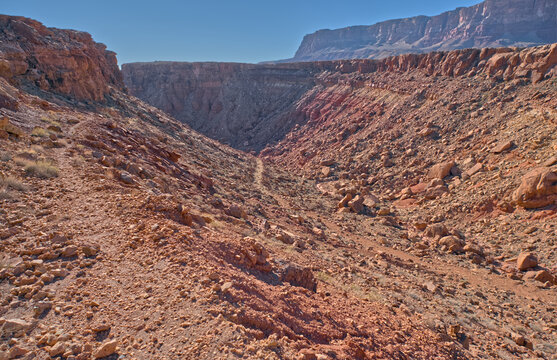 Unmaintained trail leading onto Soap Creek Mesa at Vermilion Cliffs National Monument in Arizona
