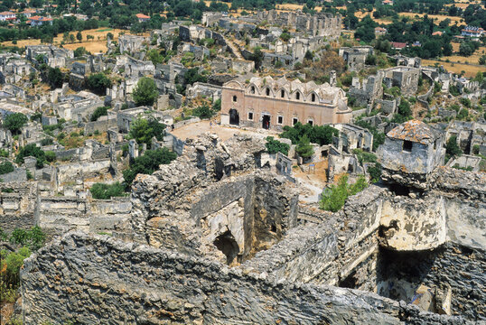 Abandoned stone structures of Kayakoy speak of history and quiet decay in Turkey