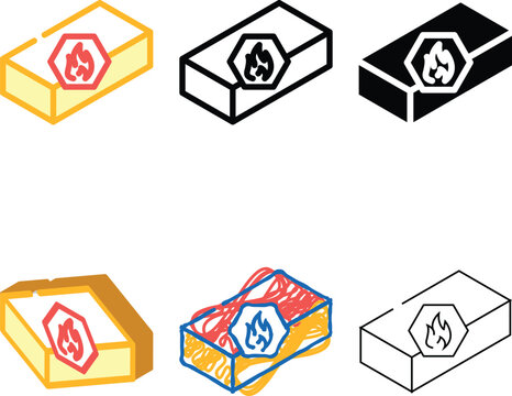 refractory brick color icon vector. set refractory brick sign. isolated symbol illustration