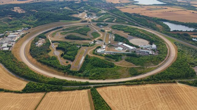 Aerial View of Millbrook Proving Ground Vehicle Test Track Facility in Bedfordshire UK