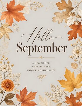 Hello September poster design