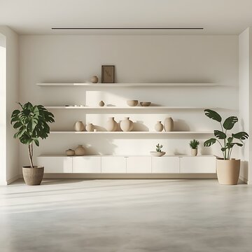 white color modern living room with white furniture