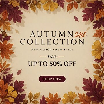 Autumn collection sale social media post design