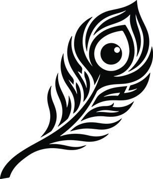 Minimalist peacock feather symbol for high-end design projects