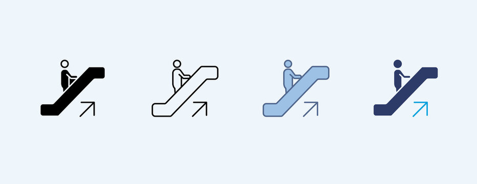 Escalator Multiple Icon Illustration Vector
