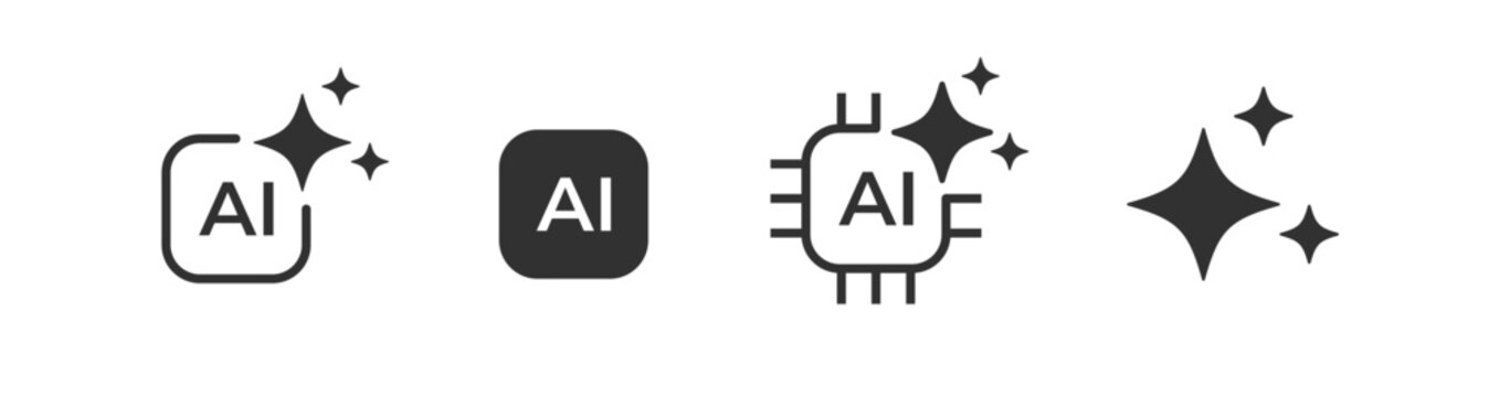 Ai icon. Intelligence artificial symbol. Digital technology. Modern innovation assistant.