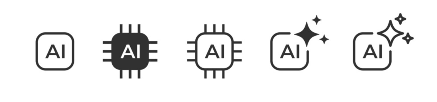 Ai icon. Artificial intelligence. Generate symbol. Digital technology.