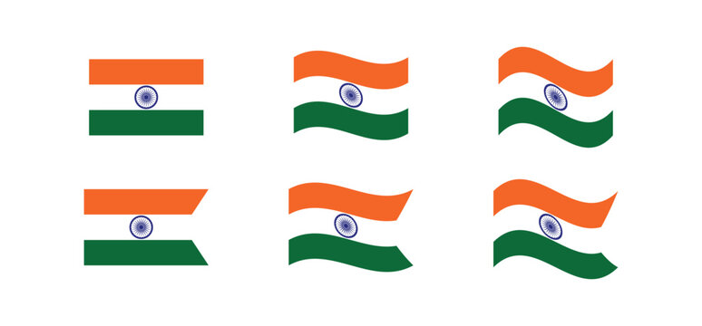 India flag. National Indian symbol. Patriotic emblem. Country nation banner.