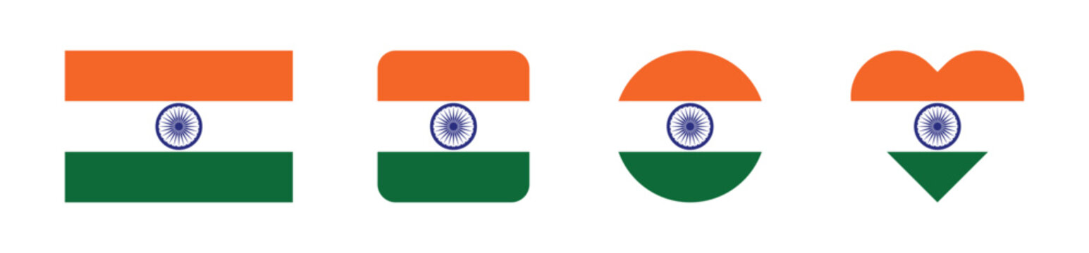 India flag. National Indian symbol. Country patriotic nation banner.