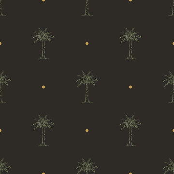 Diriyah Inspired Series: date palm quincunx seamless pattern in Diriyah night