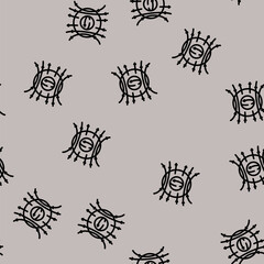 Fototapeta premium the origin of magnetic fields mystery line seamless pattern the origin of magnetic fields mystery thin line illustration