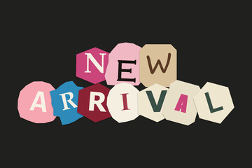 New arrival colorful lettering text design on dark background © Nuha