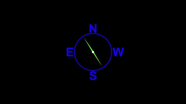Compass pointing north with a blue glowing neon design isolated on dark background representing travel and direction orientation tools for navigation enthusiasts seeking adventure across the globe.
