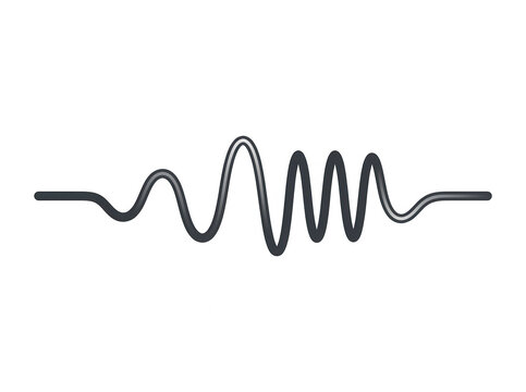 Illustrazione vettoriale di un'onda sonora stilizzata con linee fluide e minimaliste su sfondo bianco, ideale per concetti di tecnologia, audio, musica e comunicazione digitale.