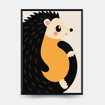 hedgehog poster in frame