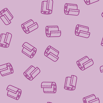 white roll paper towel line seamless pattern white roll paper towel thin line illustration