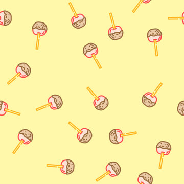 caramel apple food snack vector seamless pattern caramel apple food snack sign illustration