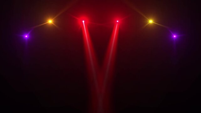 Lens flare Spotlight Multicolored lights sparkling on theater stage concert show overlay effect on background. spot lighting VFX for party, music event, esports, studio, disco