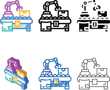 parcel sorting autonomous delivery color icon vector. parcel sorting autonomous delivery sign. looks isolated symbol illustration