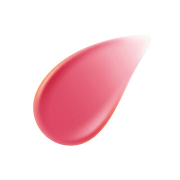 Una macchia di lucidalabbra rosa brillante isolata su sfondo bianco, perfetta per mostrare la texture cremosa e la pigmentazione di un prodotto cosmetico di bellezza di alta qualit&agrave;.